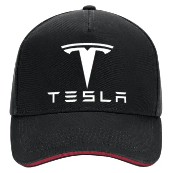 Tesla motors, DRILL Καπέλο Ενηλίκων Ultimate ΜΑΥΡΟ/ΚΟΚΚΙΝΟ, (100% ΒΑΜΒΑΚΕΡΟ, ΕΝΗΛΙΚΩΝ, UNISEX, ONE SIZE)