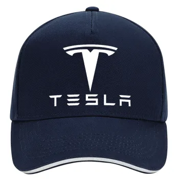 Tesla motors, DRILL Καπέλο Ενηλίκων Ultimate ΜΠΛΕ/ΛΕΥΚΟ, (100% ΒΑΜΒΑΚΕΡΟ, ΕΝΗΛΙΚΩΝ, UNISEX, ONE SIZE)