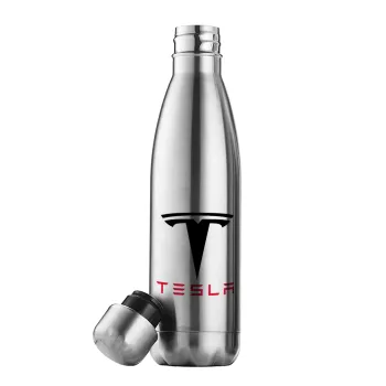 Tesla motors, Μεταλλικό παγούρι θερμός Inox (Stainless steel), διπλού τοιχώματος, 500ml