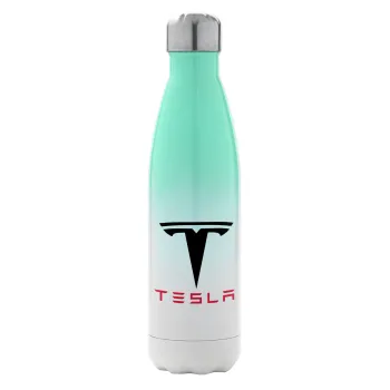 Tesla motors, Metal mug thermos Green/White (Stainless steel), double wall, 500ml