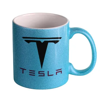 Tesla motors, Κούπα Σιέλ Glitter που γυαλίζει, κεραμική, 330ml