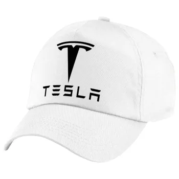 Tesla motors, Καπέλο παιδικό Baseball, 100% Βαμβακερό Twill, Λευκό (ΒΑΜΒΑΚΕΡΟ, ΠΑΙΔΙΚΟ, UNISEX, ONE SIZE)