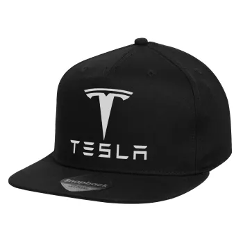 Tesla motors, Children's Flat Snapback Hat, Black (100% COTTON, CHILD, UNISEX, ONE SIZE)