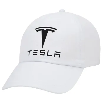 Tesla motors, Adult Baseball Cap White 5-panel (POLYESTER, ADULT, UNISEX, ONE SIZE)