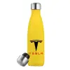 Yellow Stainless Steel Metallic Thermos, double-walled, 500ml