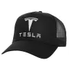 Structured Trucker Adult Hat, with Mesh, Black (100% COTTON, ADULT, UNISEX, ONE SIZE)