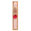 Easter Set, wooden keychain & scented flat Easter candle (30cm) (PINK)