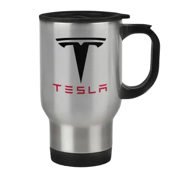 Tesla motors, Κούπα ταξιδιού ανοξείδωτη με καπάκι, διπλού τοιχώματος (θερμό) 450ml