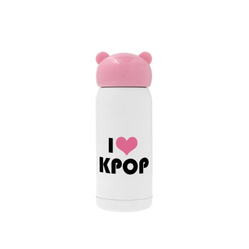 I Love KPOP, Ροζ ανοξείδωτο παγούρι θερμό (Stainless steel), 320ml