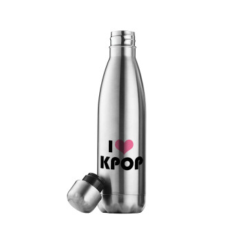 I Love KPOP, Μεταλλικό παγούρι θερμός Inox (Stainless steel), διπλού τοιχώματος, 500ml