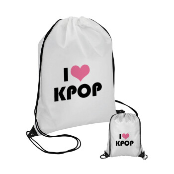 I Love KPOP, Τσάντα πουγκί με μαύρα κορδόνια 45χ35cm (1 τεμάχιο)