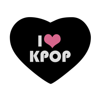 I Love KPOP, Mousepad heart 23x20cm