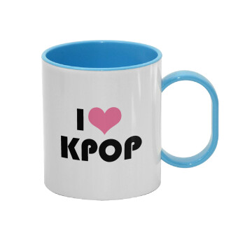 I Love KPOP, Κούπα (πλαστική) (BPA-FREE) Polymer Μπλε για παιδιά, 330ml