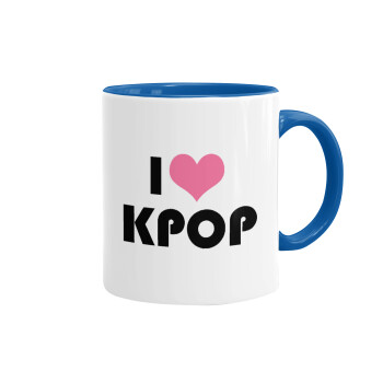 I Love KPOP, Mug colored blue, ceramic, 330ml