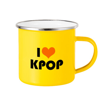 I Love KPOP, Yellow Enamel Metallic Cup 360ml