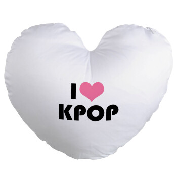 I Love KPOP, Μαξιλάρι καναπέ καρδιά 40x40cm περιέχεται το  γέμισμα