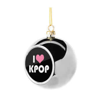 I Love KPOP, Χριστουγεννιάτικη μπάλα δένδρου Ασημένια 8cm