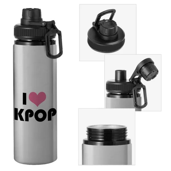 I Love KPOP — Μεταλλικό παγούρι νερού με καπάκι ασφαλείας, αλουμινίου 850ml