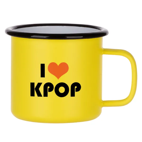 I Love KPOP — Κούπα Μεταλλική εμαγιέ ΜΑΤ Κίτρινη 360ml