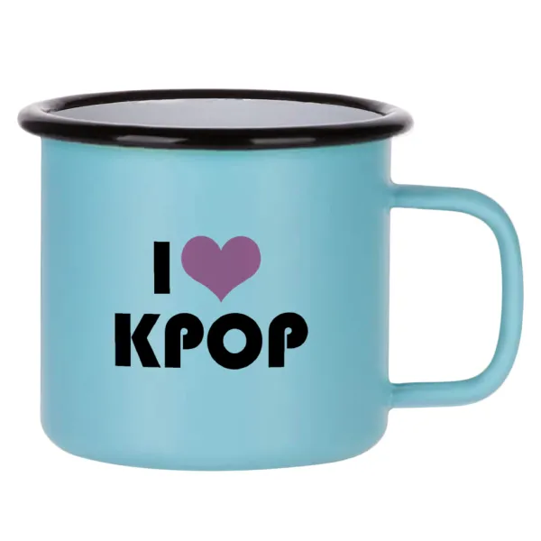 I Love KPOP — Κούπα Μεταλλική εμαγιέ ΜΑΤ σιέλ 360ml