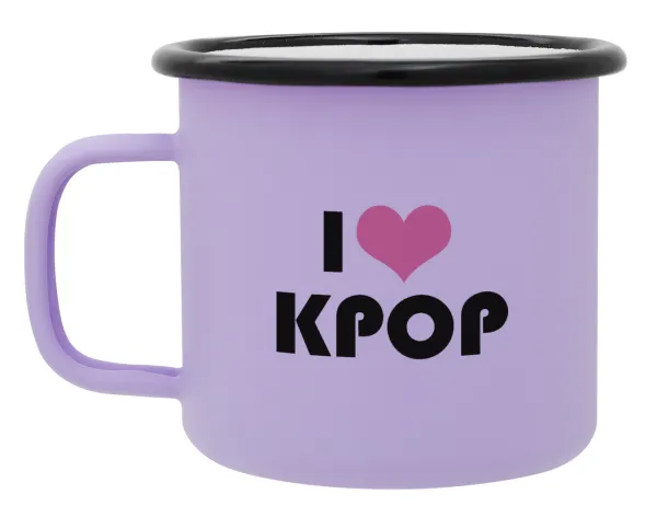 I Love KPOP — Κούπα Μεταλλική εμαγιέ ΜΑΤ Light Pastel Purple 360ml