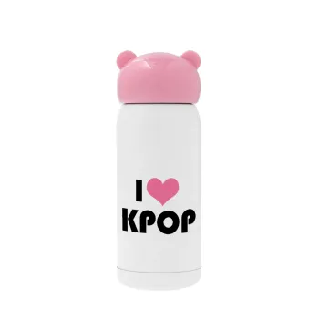 I Love KPOP, Ροζ ανοξείδωτο παγούρι θερμό (Stainless steel), 320ml