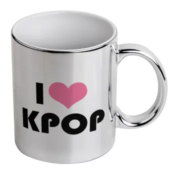 I Love KPOP, Κούπα κεραμική, ασημένια καθρέπτης, 330ml