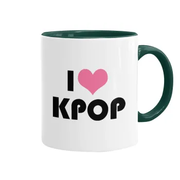 I Love KPOP, Mug colored green, ceramic, 330ml