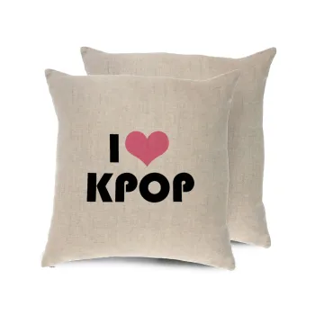 I Love KPOP, Μαξιλάρι καναπέ ΛΙΝΟ 40x40cm περιέχεται το  γέμισμα