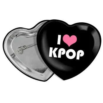 I Love KPOP, Κονκάρδα παραμάνα καρδιά (57x52mm)