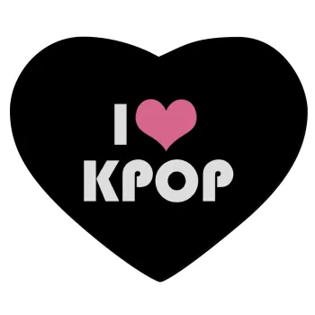 I Love KPOP, Mousepad heart 23x20cm