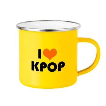 I Love KPOP, Yellow Enamel Metallic Cup 360ml