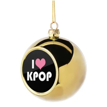 I Love KPOP, Golden Christmas tree ball ornament 8cm