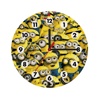 All the minions, Wooden wall clock (20cm)