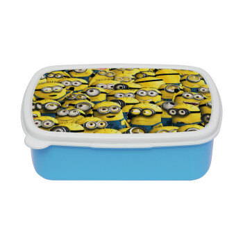 All the minions, ΜΠΛΕ παιδικό δοχείο φαγητού (lunchbox) πλαστικό (BPA-FREE) Lunch Βox M18 x Π13 x Υ6cm