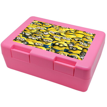 All the minions, Children's cookie container PINK 185x128x65mm (BPA free plastic)