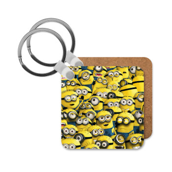 All the minions, Μπρελόκ Ξύλινο τετράγωνο MDF