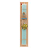 Easter Set, wooden keychain & aromatic flat Easter candle (30cm) (TURQUOISE)