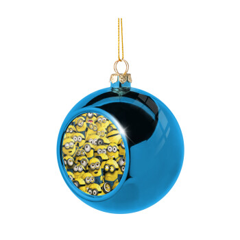 All the minions, Χριστουγεννιάτικη μπάλα δένδρου Μπλε 8cm