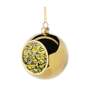 All the minions, Χριστουγεννιάτικη μπάλα δένδρου Χρυσή 8cm