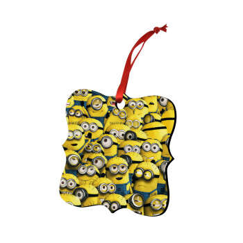 All the minions, Christmas ornament polygon wooden 7.5cm