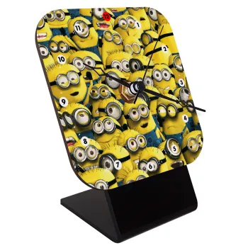All the minions, Επιτραπέζιο ρολόι ξύλινο με δείκτες (10cm)