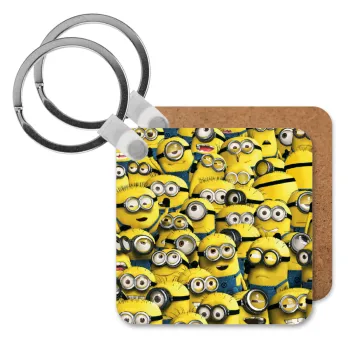 All the minions, Μπρελόκ Ξύλινο τετράγωνο MDF