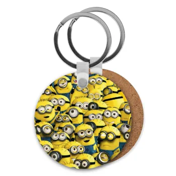 All the minions, Μπρελόκ Ξύλινο στρογγυλό MDF Φ5cm
