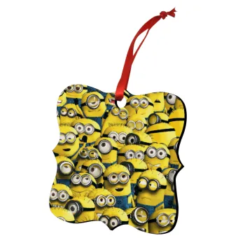 All the minions, Στολίδι Χριστουγεννιάτικο στολίδι polygon ξύλινο 7.5cm