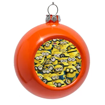 All the minions, Orange Christmas tree ornament bauble 8cm