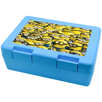All the minions, Children's cookie container LIGHT BLUE 185x128x65mm (BPA free plastic)
