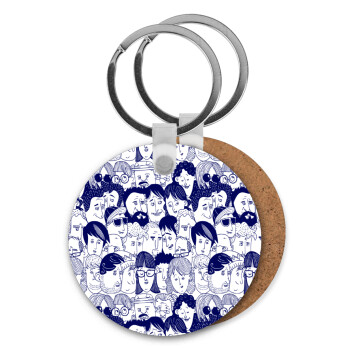 Άνθρωποι, Μπρελόκ Ξύλινο στρογγυλό MDF Φ5cm