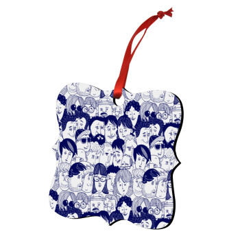 Άνθρωποι, Christmas ornament polygon wooden 7.5cm