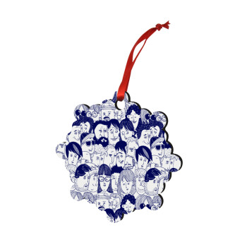 Άνθρωποι, Christmas ornament snowflake wooden 7.5cm